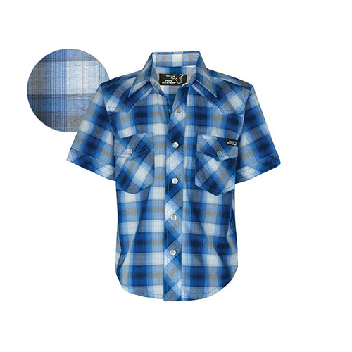 P6Y3101004 Pure Western Boy's Gibson Check S/S Shirt