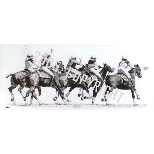 RER001: GICLEE FINE ART PRINT ‚ÄòLADIES POLOCROSSE‚Äô FRAMED