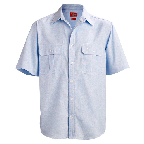 SH312OF0301 R.M. Williams Grazier Classic Short Sleeve Shirt [Size: XS Colour: Blue]