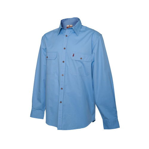 SKB3 Nungar Curio Men's Full Button Work Shirt [Size: S Colour: Sky Blue]
