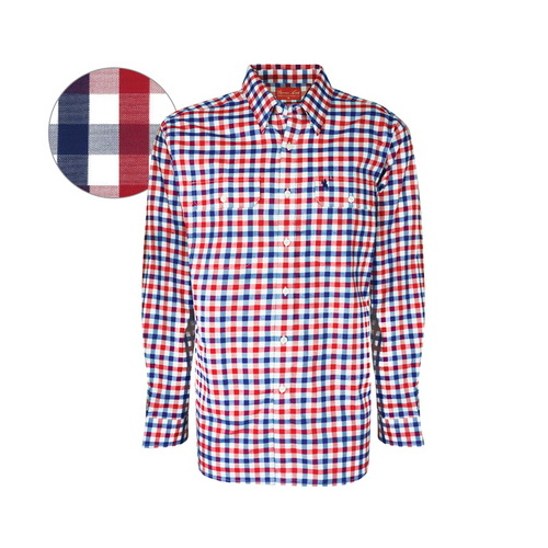 T6S1115008 THOMAS COOK MENS CLIFTON CHECK 2-PKT L/S SHIRT [Size: S Colour: Red/Blue]