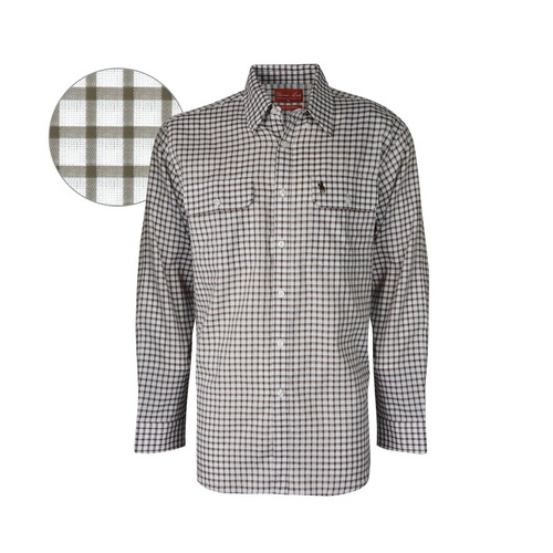 T6S1115011 THOMAS COOK MENS HARTLEY CHECK 2-PKT L/S SHIRT [Size: S Colour: Bark/White]