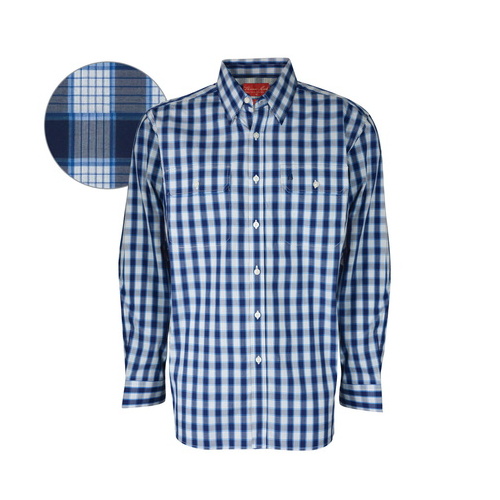 T6S1115012 THOMAS COOK MENS BAMBILL CHECK 2-PKT L/S SHIRT [Size: S Colour: Blueprint]