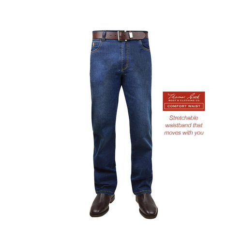 T6S1211073 THOMAS COOK MENS ASHFORD COMFORT WAIST JEANS 32 LEG [Size: 30 Colour: Blue Indigo]
