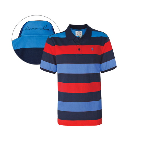 T6S1504026 THOMAS COOK MENS KATOOMBA STRIPE S/S POLO [Size: S Colour: Multi]
