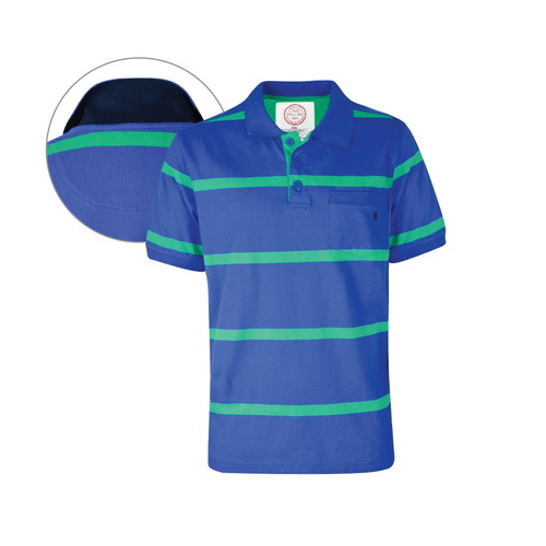 T6S1509020 THOMAS COOK MENS CEDUNA STRIPE 1-PKT S/S POLO [Size: S Colour: Bright Blue]