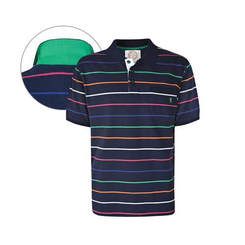 T6S1509025 THOMAS COOK MENS SOUTHPORT STRIPE 1PKT S/S POLO [Size: S Colour: Multi/Mint]