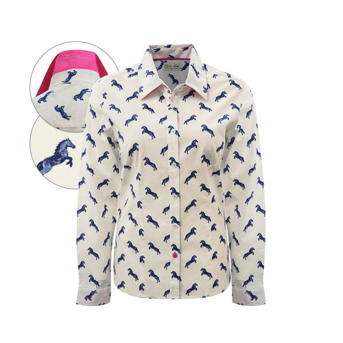 T6S2118035 THOMAS COOK WOMENS ARROWFIELD PRINT L/S SHIRT [Size: 8 Colour: Blue/Pink]
