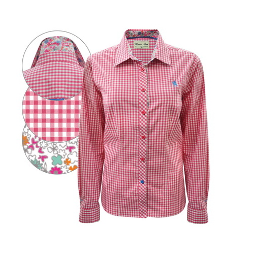 T6S2118042 THOMAS COOK WOMENS HAZELBROOK CHECK L/S SHIRT [Size: 8 Colour: Pink/White]