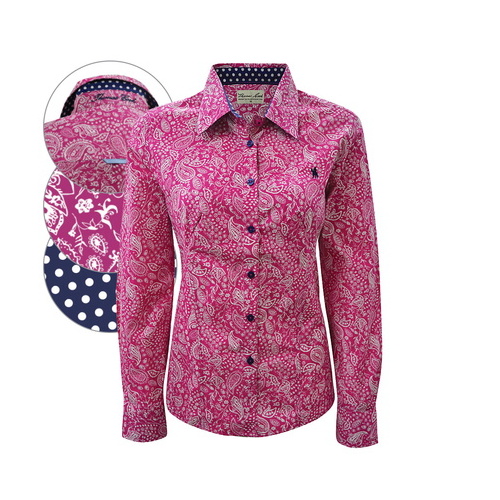 T6S2120034 THOMAS COOK WOMENS BANGARRA PRINT L/S SHIRT [Size: 8 Colour: Fuschia Pink]