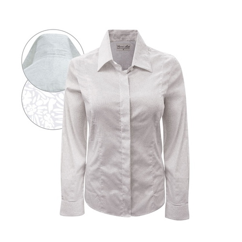 T6S2126040 THOMAS COOK WOMENS NAMBOUR PRINT L/S SHIRT [Size: 8 Colour: White]