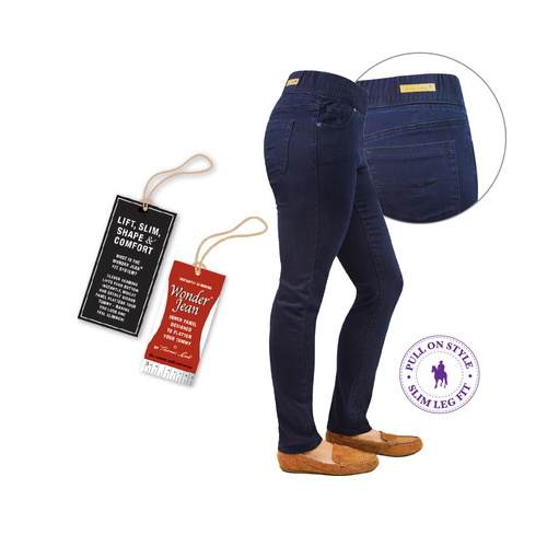 T6S2230076 THOMAS COOK WOMENS NO FUSS PULL-ON SLIM 30 LEG W/JEA [Size: 8 Colour: Navy Wash]