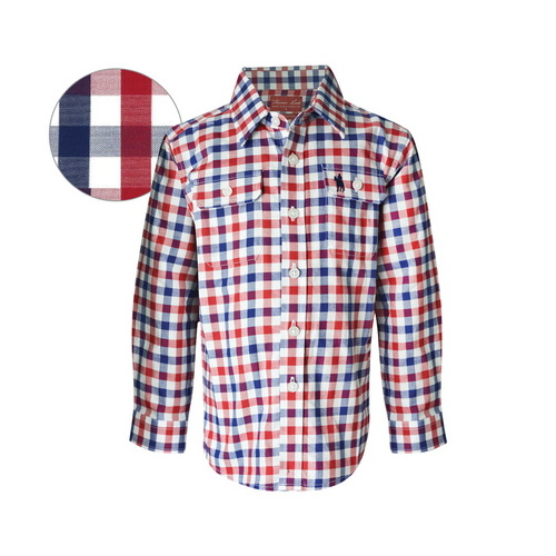T6S3140008 THOMAS COOK BOYS CLIFTON CHECK 2-PKT L/S SHIRT [Size: 2 Colour: Red/Blue]