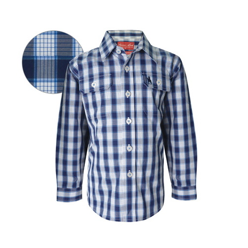 T6S3140012 THOMAS COOK BOYS BAMBILL CHECK 2-PKT L/S SHIRT [Size: 2 Colour: Blueprint]