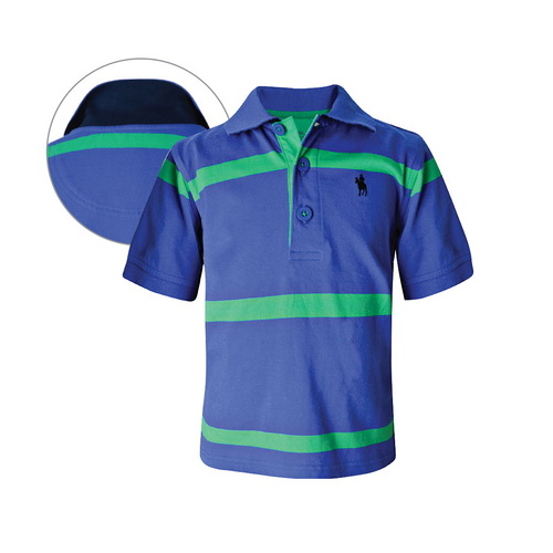 T6S3500020 THOMAS COOK BOYS CEDUNA STRIPE S/S POLO [Size: 2 Colour: Bright Blue]