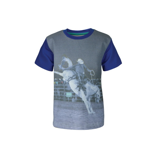 T6S3501049 BOYS DIGITAL COLOUR BLOCK TEE -Bright Blue/Grey Marle [Size: 2 Colour: Bright Blue/Grey Marle]