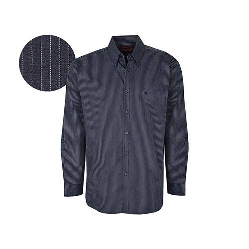 T6W1118014 THOMAS COOK MEN'S WAYNE PINSTRIPE 1-PKT L/S SHIRT [Size: S Colour: Dark Navy/White]