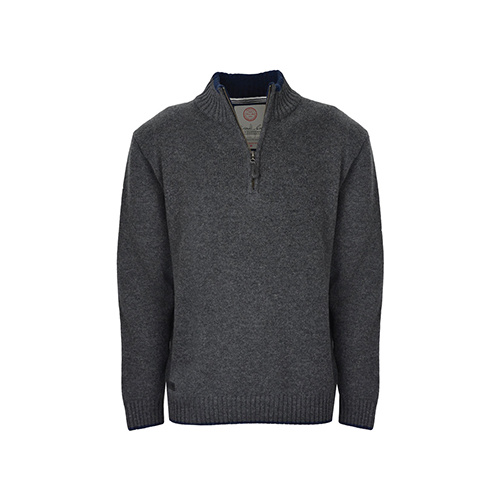 T6W1519075 THOMAS COOK MEN'S CROWLEY 1/4 ZIP NECK KNIT JUMPER [Size: S Colour: Dark Navy Marle/Grey Marle]