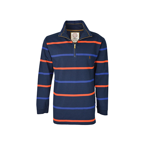 T6W1524023 THOMAS COOK MEN'S DARCY STRIPE RUGBY [Size: S Colour: Dark Navy/Pumpkin]