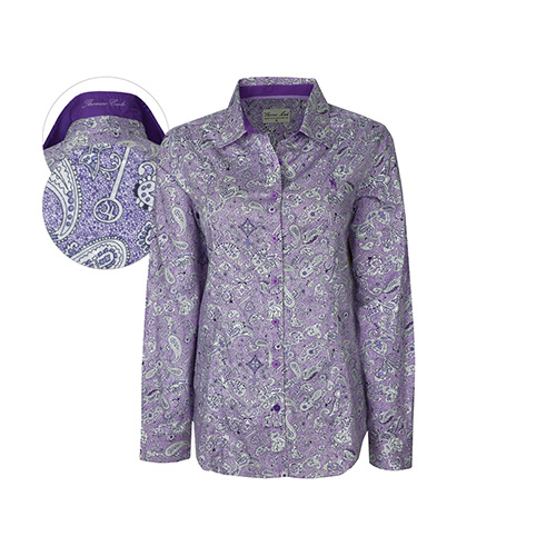 T6W2105043 THOMAS COOK WOMEN'S WAUCHOPE PRINT L/S SHIRT [Size: 8 Colour: Violet]