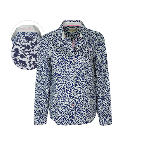 T6W2114042 THOMAS COOK WOMEN'S FORBES PRINT L/S SHIRT [Size: 8 Colour: Blueprint/White]