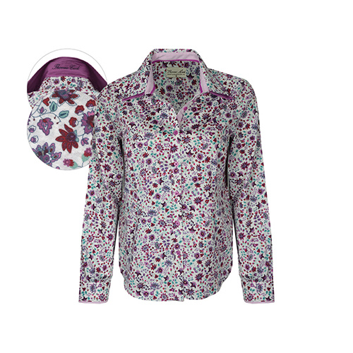 T6W2127044 THOMAS COOK WOMEN'S FLINDERS PRINT L/S SHIRT [Size: 8 Colour: Pink Orchid]