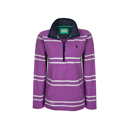 T6W2511028 THOMAS COOK GERALDTON STRIPE ZIP RUGBY [Size: 8 Colour: Dark Mint/Dark Navy]