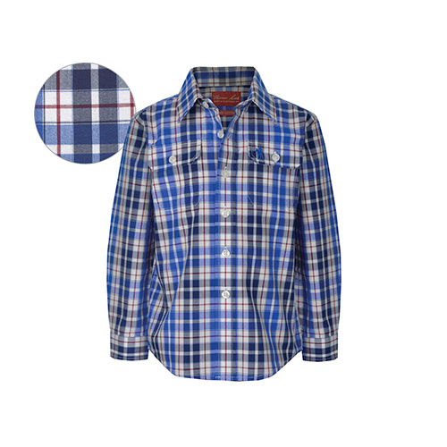 T6W3140010 THOMAS COOK BOY'S MACINTYRE CHECK 2-PKT L/S SHIRT [Size: 2 Colour: Blue/Red]