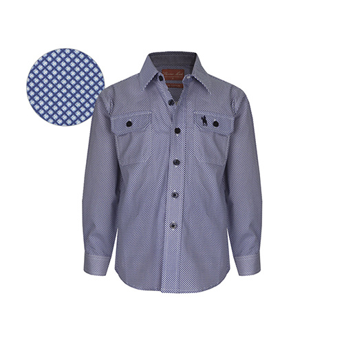T6W3140013 THOMAS COOK BOY'S MONTO PRINT 2-PKT L/S SHIRT [Size: 2 Colour: Blueprint]