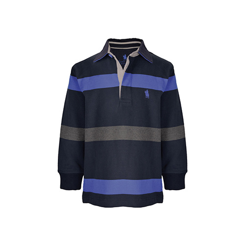 T6W3502020 THOMAS COOK BOY'S JETT STRIPE RUGBY [Size: 2 Colour: Sea Blue/Dark Navy]