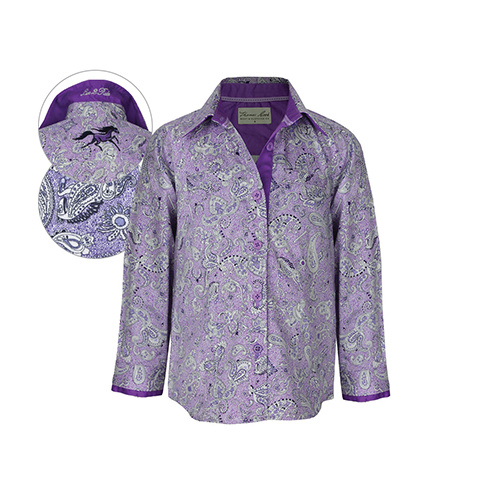 T6W5107043 THOMAS COOK GIRL'S WAUCHOPE PRINT 2-PKT L/S SHIRT [Size: 2 Colour: Violet]