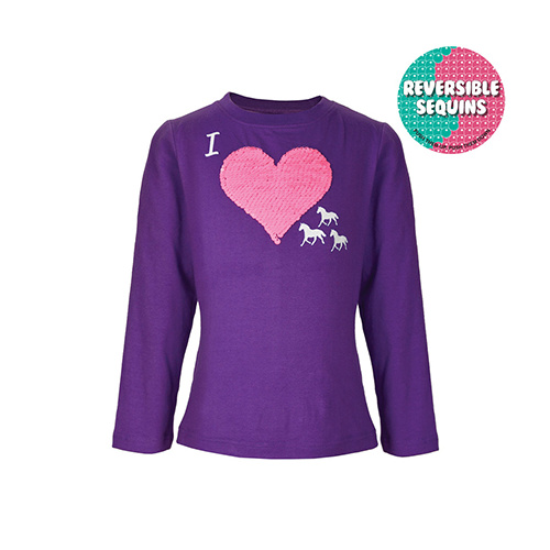 T6W5501033 THOMAS COOK GIRL'S REVERSIBLE SEQUIN L/S TOP - PURPLE [Size: 2 Colour: Purple]