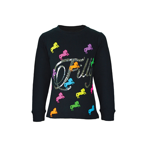 T6W5505033 THOMAS COOK GIRL'S NEON FILLY L/S TOP [Size: 2 Colour: Neon/Black]