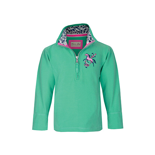 T6W5519032 THOMAS COOK GIRL'S MERSEY APPLIQUE ZIP RUGBY [Size: 2 Colour: Bright Pink]