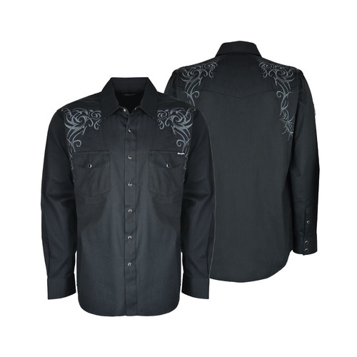 X6S1111004 WRANGLER MENS COLE L/S DRILL SHIRT [Size: S Colour: Dark Slate]