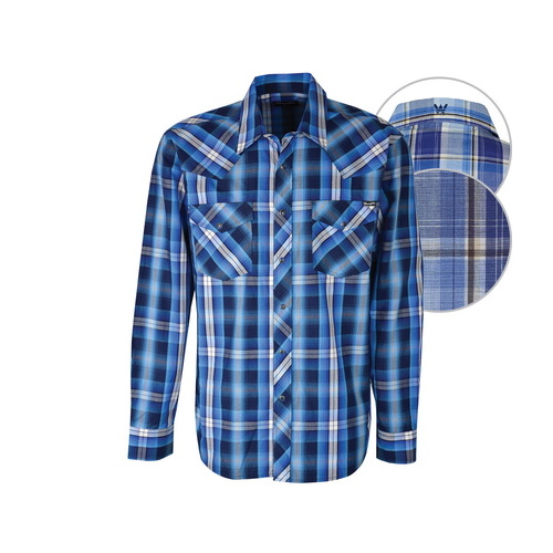 X6S1115063 WRANGLER MENS CARSON CHECK BUTTON DOWN LS SHIRT [Size: S Colour: Royal Blue]