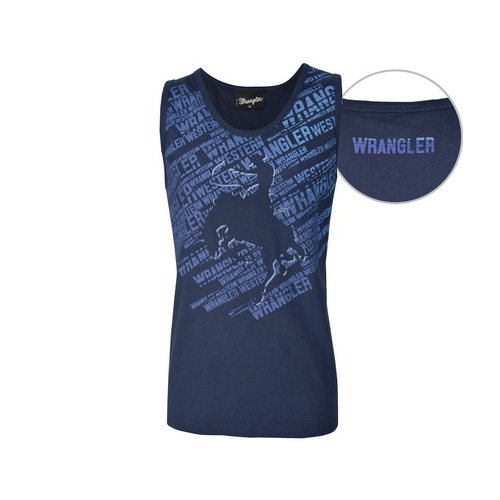 X6S1558088 WRANGLER MENS JAMIESON SINGLET [Size: S Colour: Dark Navy]