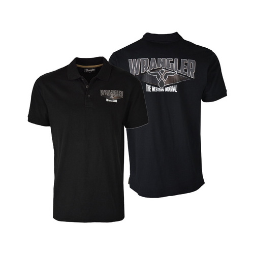 X6S1559089 WRANGLER MENS CHANNING S/S POLO [Size: S Colour: Black]