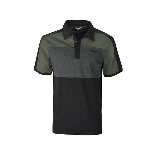 X6S1559092 WRANGLER MENS BASTIAN S/S POLO [Size: S Colour: Blue Multi]