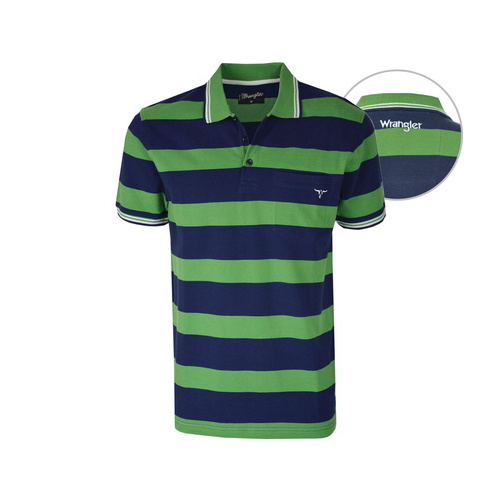 X6S1560096 WRANGLER MENS TYLER S/S POLO [Size: S Colour: Dark Navy/Green]