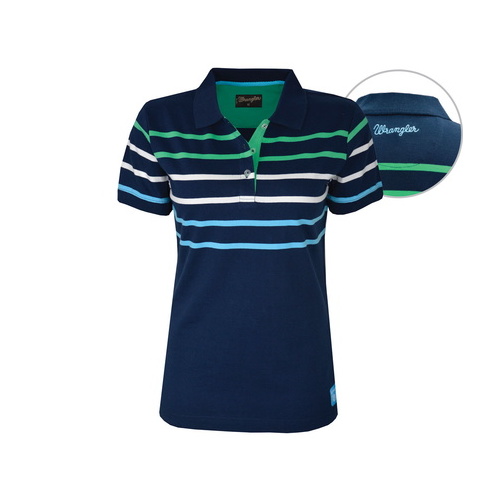 X6S2562079 WRANGLER WOMENS ADALIA S/S POLO [Size: 8 Colour: Navy]