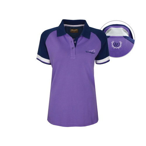 X6S2567100 WRANGLER WOMENS HAVEN S/S POLO [Size: 8 Colour: Purple/Navy]