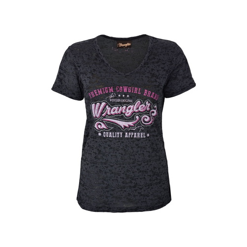 X6S2570105 WRANGLER WOMENS VIENNA S/S TEE [Size: 8 Colour: Slate Burnout]