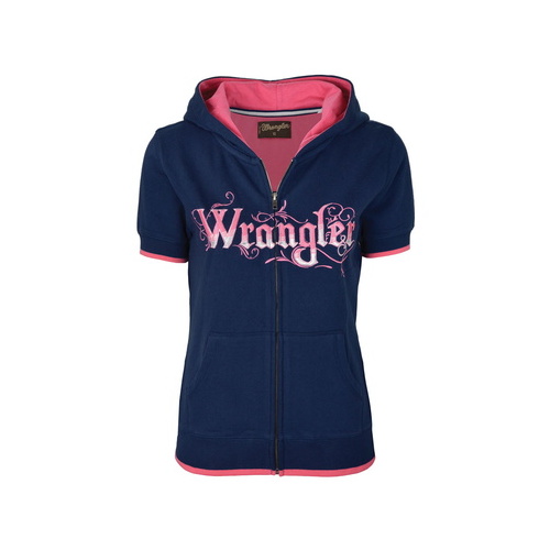 X6S2775111 WRANGLER WOMENS CHLOE ZIP UP S/S HOODIE [Size: 8 Colour: Navy]