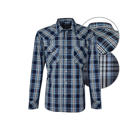 X6W1111009 WRANGLER MEN'S TEX CHECK L/S SHIRT [Size: S Colour: Navy]