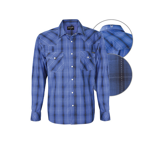 X6W1111012 WRANGLER MEN'S CLAY CHECK L/S SHIRT [Size: S Colour: Royal]