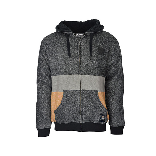X6W1774002 WRANGLER MEN'S JAXON SPLICED HOODIE [Size: S Colour: Coal Marle]