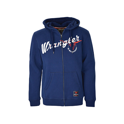 X6W1774003 WRANGLER MEN'S TERRELL ZIP UP HOODIE [Size: S Colour: Dark Navy]