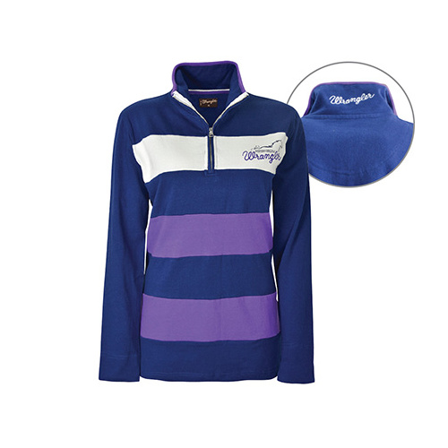X6W2552001 WRANGLER WOMEN'S CASSIDY RUGBY [Size: 8 Colour: Purple/Navy]