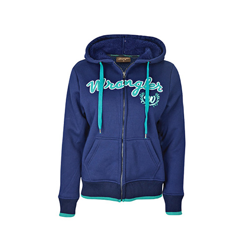X6W2771050 WRANGLER WOMEN'S DAHLIA ZIP UP HOODIE [Size: 8 Colour: Dark Navy/Jade]